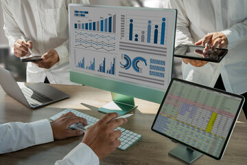 business work hard Data Analytics Statistics Chart Information Business technology report analysis...