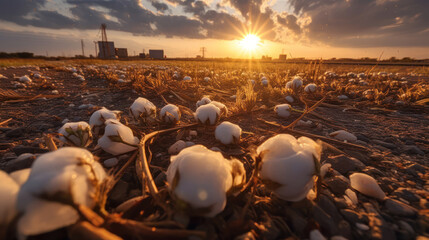 Large Hailstones Destroying a Crop Field, Climate Change Consequences Generative AI