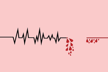 heartbeat line break sign Vector illustration.