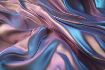 Beautiful holographic textile with folds. Vivid, vibrant colors. Iridescent backdrop. Trendy design. Abstract background. Generative AI.