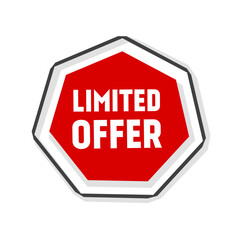 Limited offer seal. Banner icon design. Modern Vector template.