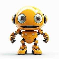 A robot cartoon mascot with smiley face Generative AI 
