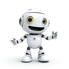 A robot cartoon mascot with smiley face Generative AI 