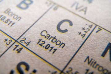 Carbon on periodic table of the elements.