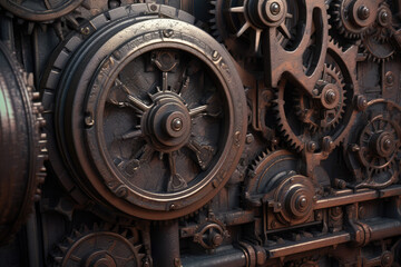 Fototapeta na wymiar a picture of a rusty gear, in the style of detailed fantasy art, high detailed, generative AI