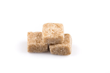 brown sugar cubes isolated