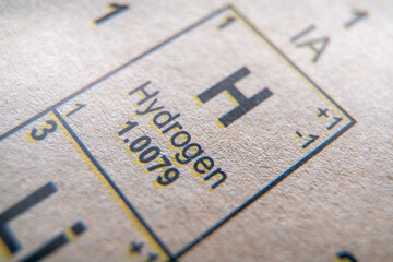 Hydrogen on periodic table of the elements.