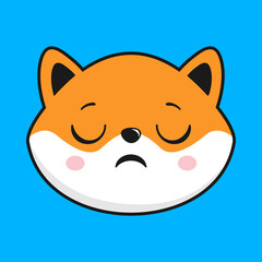 Shiba Inu Dog Relieved Face Head Kawaii Sticker