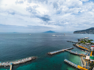 Bathing area. Aerial top view
