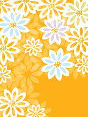 Fototapeta premium flower cute pattern vector with orange background for paper gift