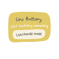 low battery icon. hand-drawn illustration.  Illustration of energy. Symbol energy collection. energy icon. environment icon.