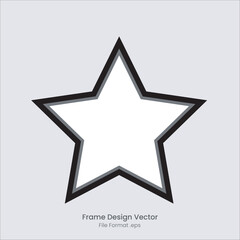 star black frame design template vector
