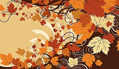 Autumn background perfect for fall themed banners and creative projects. AI generated