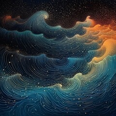 Astral wave patterns undulating lines and curves