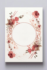 Wedding Invitation Card Design with Floral Elements Generative AI