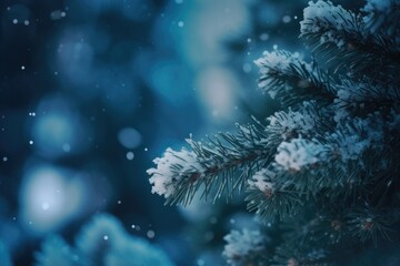 Fototapeta na wymiar Beautiful blue winter christmas nature background. Ai generative.
