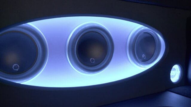 Custom sound system in back of car, sub woofers