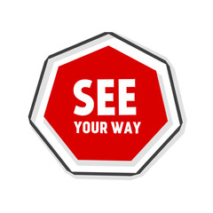 See your way. badge icon. Banner template. Flat style Vector design template.