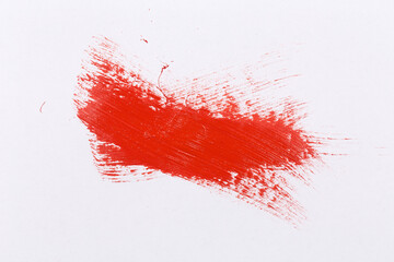 Red stroke of the paint brush