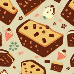 cute simple madeira cake pattern, cartoon, minimal, decorate blankets, carpets, for kids, theme print design
