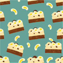 cute simple banana cake pattern, cartoon, minimal, decorate blankets, carpets, for kids, theme print design
