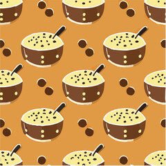 cute simple rice pudding pattern, cartoon, minimal, decorate blankets, carpets, for kids, theme print design
