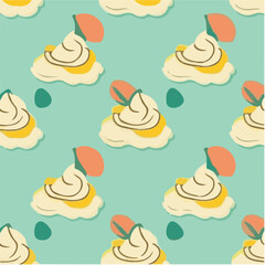 cute simple pavlova pattern, cartoon, minimal, decorate blankets, carpets, for kids, theme print design
