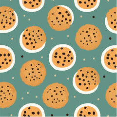 cute simple oatmeal cookie pattern, cartoon, minimal, decorate blankets, carpets, for kids, theme print design
