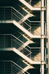 Fototapeta premium Architecture details Fire escape Stairs Building metal staircase Industrial structure