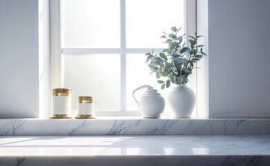 Modern Marble Kitchen Counter for product in a Contemporary Home