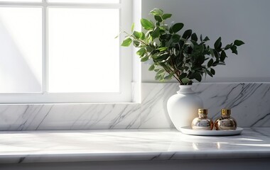 Modern Marble Kitchen Counter for product in a Contemporary Home