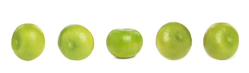 Set with fresh sweetie fruits on white background