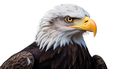 Obraz premium Majestic Bald Eagle -Transparent background- animal art made with Generative AI 