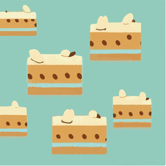 cute simple tres leches cake pattern, cartoon, minimal, decorate blankets, carpets, for kids, theme print design

