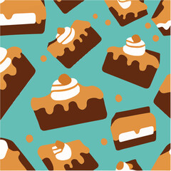 cute simple toffee cake pattern, cartoon, minimal, decorate blankets, carpets, for kids, theme print design
