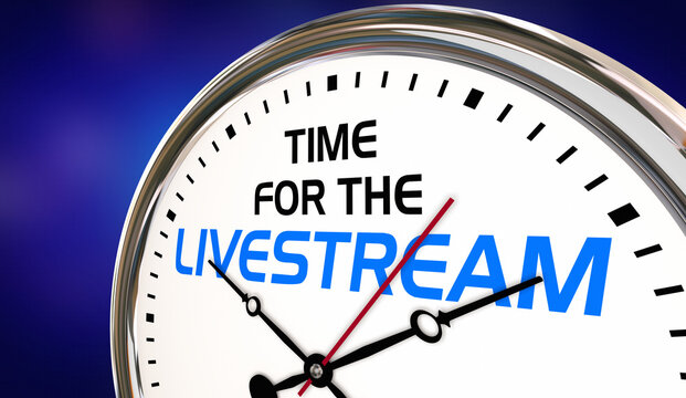 Time for the Livestream Event Clock Virtual Digital Web Internet Deadline Countdown 3d Animation