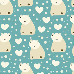 cute simple polar bear pattern, cartoon, minimal, decorate blankets, carpets, for kids, theme print design
