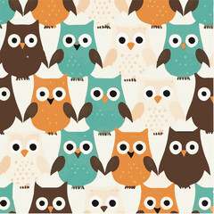 Obraz premium cute simple owl pattern, cartoon, minimal, decorate blankets, carpets, for kids, theme print design 