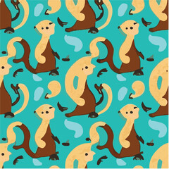 cute simple mongoose pattern, cartoon, minimal, decorate blankets, carpets, for kids, theme print design
