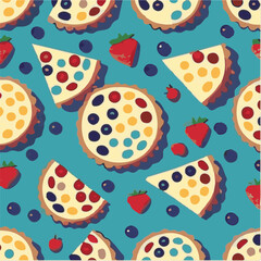 cute simple fruit tart pattern, cartoon, minimal, decorate blankets, carpets, for kids, theme print design
