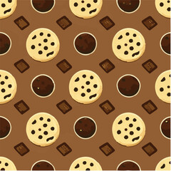 cute simple chocolate chip cookie pattern, cartoon, minimal, decorate blankets, carpets, for kids, theme print design
