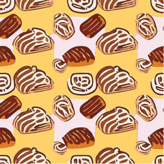 cute simple babka pattern, cartoon, minimal, decorate blankets, carpets, for kids, theme print design
