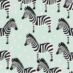 Fototapeta na wymiar cute simple zebra pattern, cartoon, minimal, decorate blankets, carpets, for kids, theme print design 
