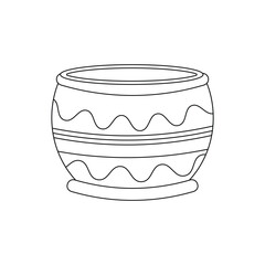 Pot, jug with ornaments. Ukrainian symbols.