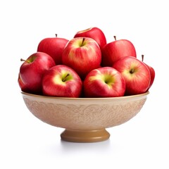 Bowl of apples white background 
