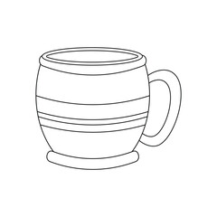 A mug, a cup with an ornament. Ukrainian symbols.