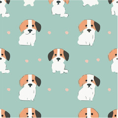 Fototapeta na wymiar cute simple national dog day pattern, cartoon, minimal, decorate blankets, carpets, for kids, theme print design 