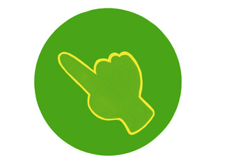 Green circle icon with index finger, png