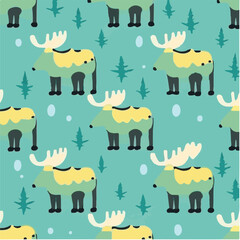 cute simple moose pattern, cartoon, minimal, decorate blankets, carpets, for kids, theme print design

