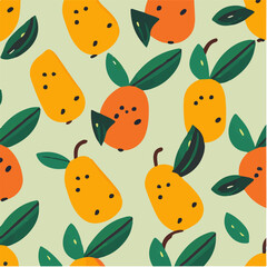 cute simple mango pattern, cartoon, minimal, decorate blankets, carpets, for kids, theme print design
